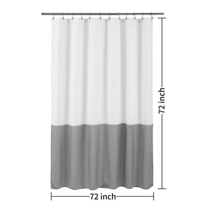 ALYVIA SPRING Waterproof Fabric Shower Curtain Liner - Soft & Light-Weight Cloth Shower Liner, 3 Bottom Magnets, Hotel Quality & Machine Washable - Standard Size 72x72, White and Grey