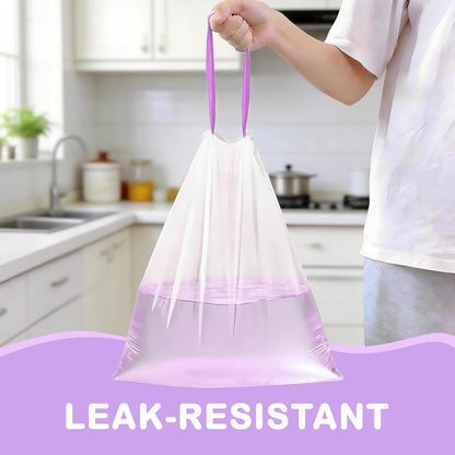 Regine Switzerland 100Ct Lavender Scented Trash Bags - Odor Resistant 4 Gallon Drawstring Bags