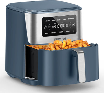 Nuwave Brio Plus 6-in-1 Air Fryer - 7 Qt Capacity | Precise Temp Control 50°F–400°F | Non-Toxic Nonstick