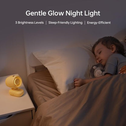 JISULIFE 2026 Stroller Fan – Small & Stylish with 38H Cooling, Soft Night Light, One‑Click Detachable for Stroller or Desk, Safe Baby Fan for Crib Car Seat Nursery Travel, Gifts for Baby Mom (Yellow)