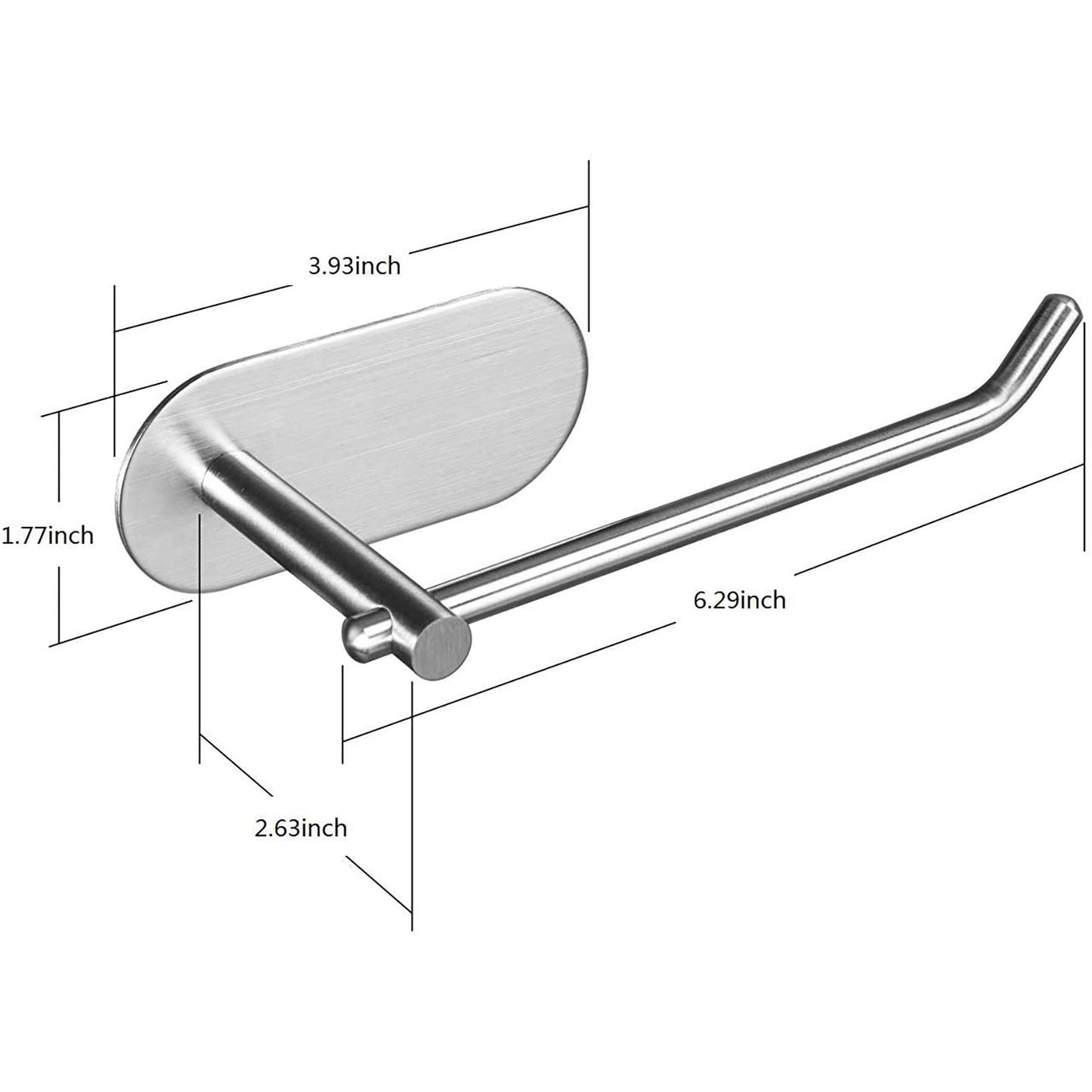 YIGII Adhesive Toilet Paper Holder - MST001 Self Adhesive Toilet Roll Holder for Bathroom Kitchen Stick on Wall Stainless Steel Brushed