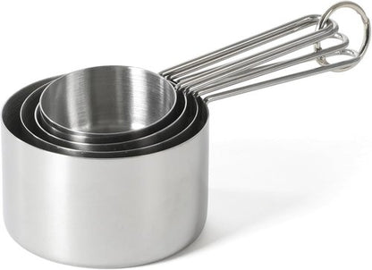 Martha Stewart Richburn 4-Piece Stainless Steel Measuring Cups Set - Durable, Accurate Kitchen Tools for Baking