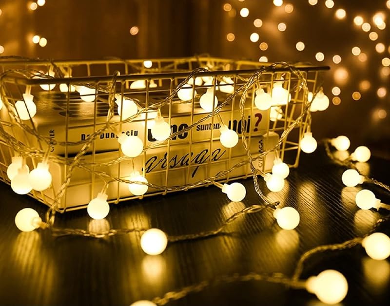 Warm White 20ft USB Powered Globe String Lights — 40 LED Fairy Lights for Indoor Outdoor Decor