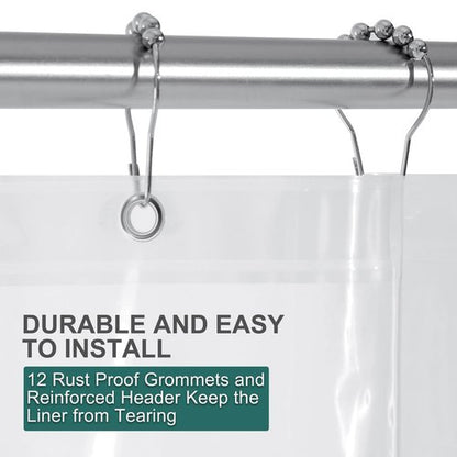 AmazerBath Plastic Shower Curtain Clear Premium PEVA, Clear Shower Curtain Heavy Duty 8G, Weighted Shower Curtains for Bathroom Accessories with 3 Big Stones and 12 Rustproof Grommets, 72x72 Inches