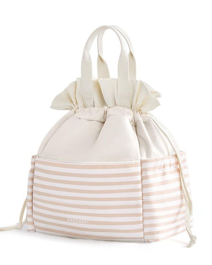 BAGSMART Lunch Bag Women Cute Lunch Box Drawstring Tote Cooler with Multi-Pockets Cinch Closure Insulated Tote for Work, Office, Outdoors