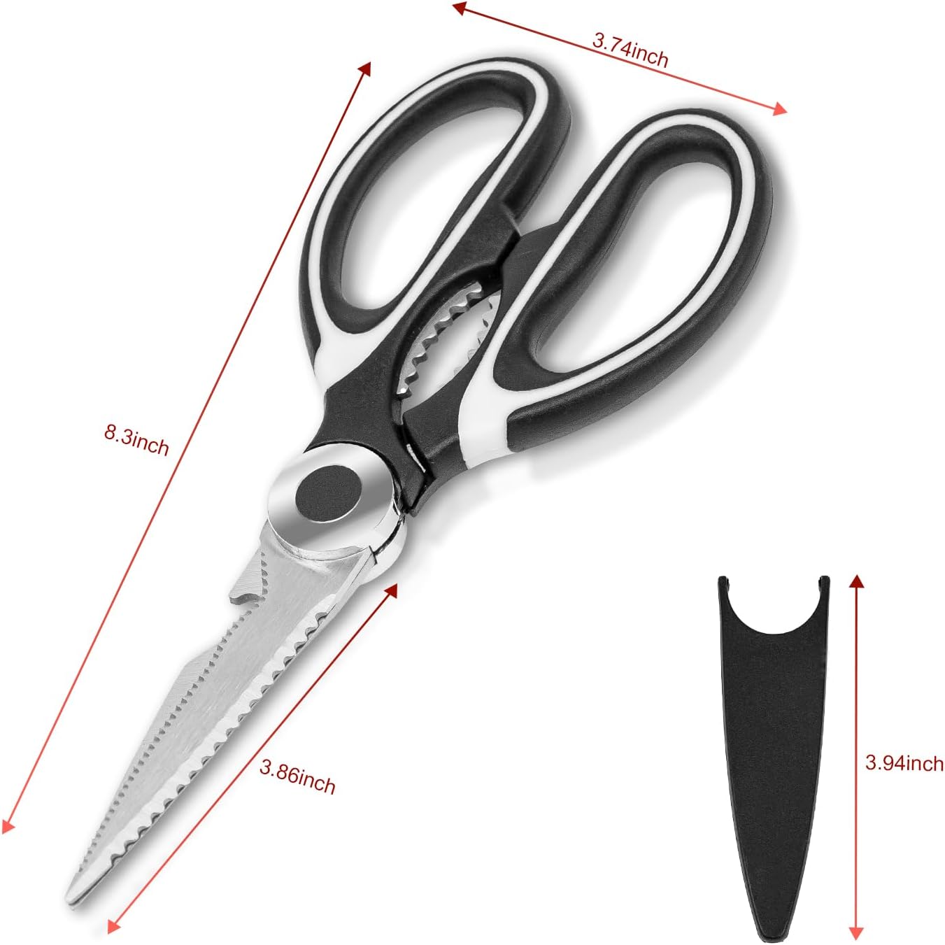 SZHLUX Kitchen Scissors - Heavy Duty Premium Shears for Food, Fish, Meat & Vegetables - 2-Pack