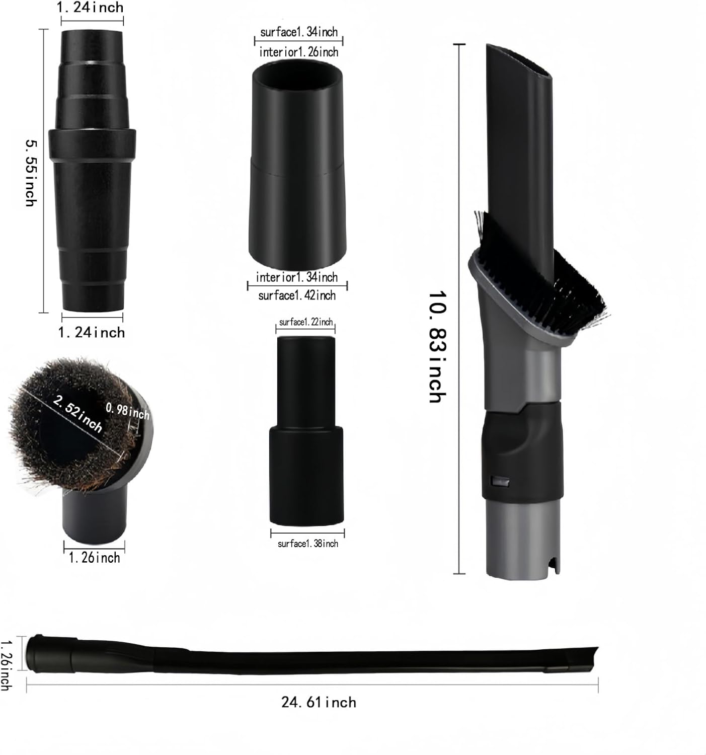Shark Vacuum Cleaner Attachments - 6PCS 2-in-1 Crevice & Dusting Brush Set | Compatible with HV322, HV320, NV600