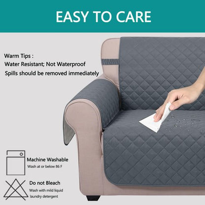 U-NICE HOME Reversible Sofa Cover Couch Cover for Dogs with Elastic Straps Water Resistant Furniture Protector for Pets Couch Cover for 3 Cushion Couch (Sofa, Dark Blue/Light Grey)