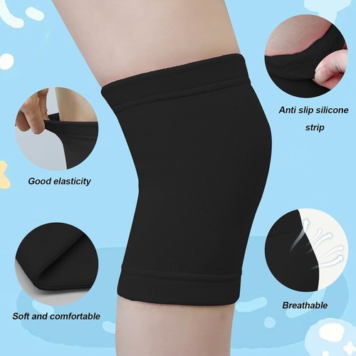 Kids Knee Support Sport Junior Breathable Kids Knee Support Sleeve for Girls and Boys Elasticity Childs Knee Brace for Football Cycling Dance Yoga Tennis Running Climbing (Black)