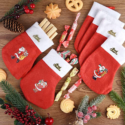 Red Felt Christmas Stockings Set - 150 Mini Santa Holiday Decorations