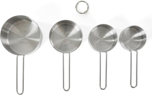 Martha Stewart Richburn 4-Piece Stainless Steel Measuring Cups Set - Durable, Accurate Kitchen Tools for Baking