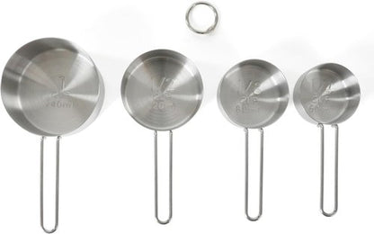 Martha Stewart Richburn 4-Piece Stainless Steel Measuring Cups Set - Durable, Accurate Kitchen Tools for Baking