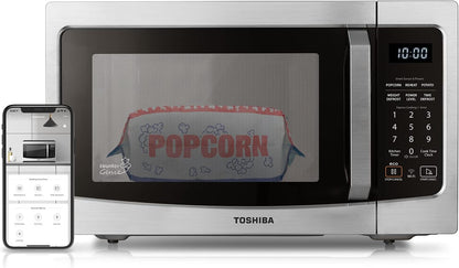 TOSHIBA Smart Countertop Microwave - 1100W, 1.3 Cu Ft, Alexa Compatible, Sensor Reheat, Stainless Steel
