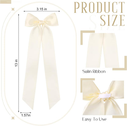 Teenyyou 12 Pcs Ivory Candlestick Bows - 13 Inch Large Coquette Table Decor & Candle Holders