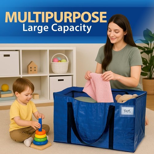 ClearSpace Heavy Duty Moving Bags - Large Storage Bags with Backpack Straps & Zippers | Ideal for Moving, Camping & Dorms - 2 Pack