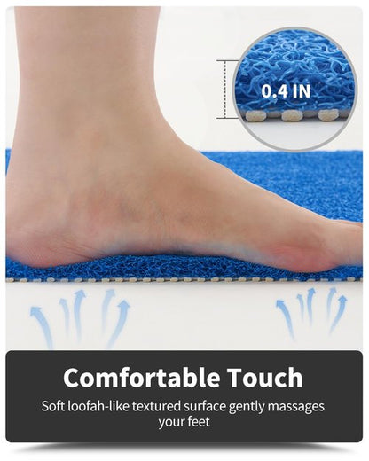 Non-Slip Bathtub Mat, 17x 30 Inch, Shower Mats for Bath Tub, PVC Loofah Bathroom Mats for Wet Areas, Quick Drying