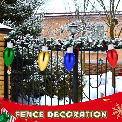 12 Pcs 6 Inch Christmas Lightbulb Ornaments for Outdoor Tree Decor