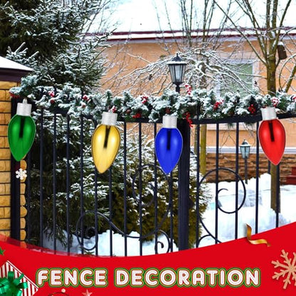 12 Pcs 6 Inch Christmas Lightbulb Ornaments for Outdoor Tree Decor