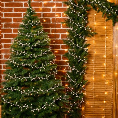 Faux Pearl Garland for Christmas Tree Wedding Decor 11.5ft Long Beaded String
