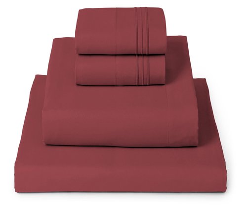 Mellanni Full Sheets Set - 4 PC Iconic Collection Bedding - Hotel Luxury, Extra Soft, Cooling Bed Sheets - Wrinkle, Fade, Stain Resistant (Full, Brick Red)