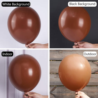 PartyWoo Brown Balloons - 51 Pcs 12 Inch Dark Brown Latex Balloons for Weddings & Celebrations