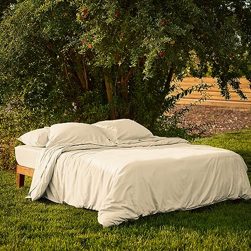 Ivory King Duvet Cover Set - 3-Piece 100% Cotton Bedding