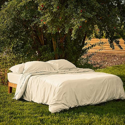 Ivory King Duvet Cover Set - 3-Piece 100% Cotton Bedding