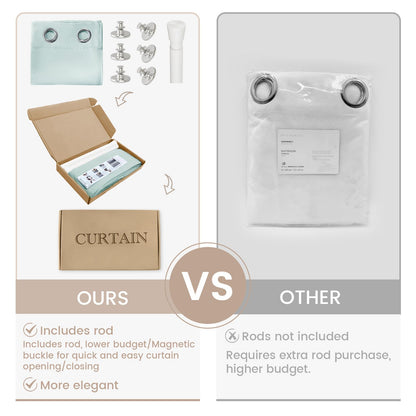 Vatge Closet Curtain for Open Closet, Blue Doorway Curtains with Rod and Magnetic Closure, 80 Inch Drape for Room Divider/Laundry Door/Kitchen Door, W42 x L80, 1 Panel, Aqua