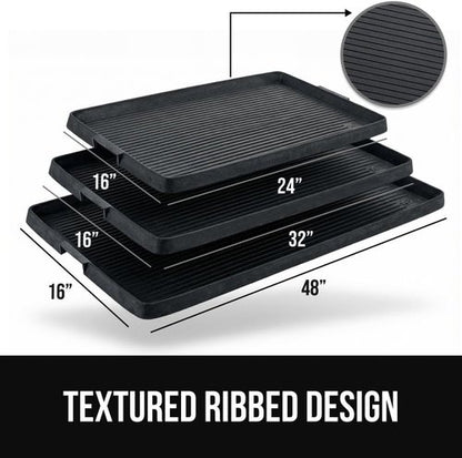 Gorilla Grip Boot Tray - Waterproof Natural Rubber Indoor/Outdoor Mat with Raised Edges | 24x16 Black