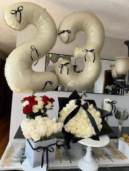 Number Balloons - Large 40 Inch Cream Number 13 Foil Balloon | Perfect for Birthday & Wedding Decor