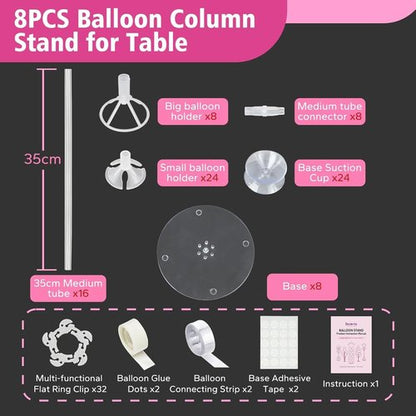 Bezente 8PCS Balloon Stand Kit - Reusable Tabletop Balloon Holder for Party Centerpieces | Ideal for Birthdays, Weddings, Baby Showers