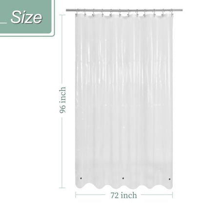 Mrs Awesome Extra Long Shower Curtain Liner 96" Length, Ceiling to Floor XL PEVA Plastic Shower Curtain for Bathroom Lightweight & Waterproof, 72 x 96, Clear