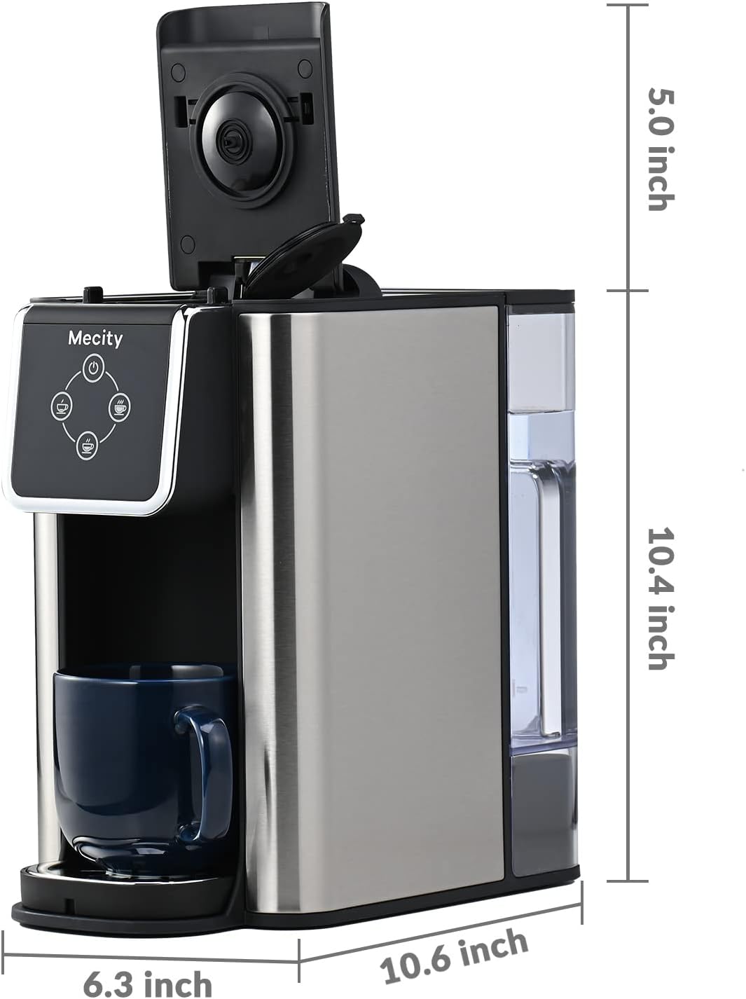 Mecity Coffee Maker - 3-in-1 Single Serve Machine for K-Cup, Instant Coffee & Tea | 50 Oz Reservoir