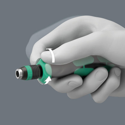 WERA - 1/4" Ratchet Bit-Holding Screwdriver | 123.5 mm Length for Precision Fastening