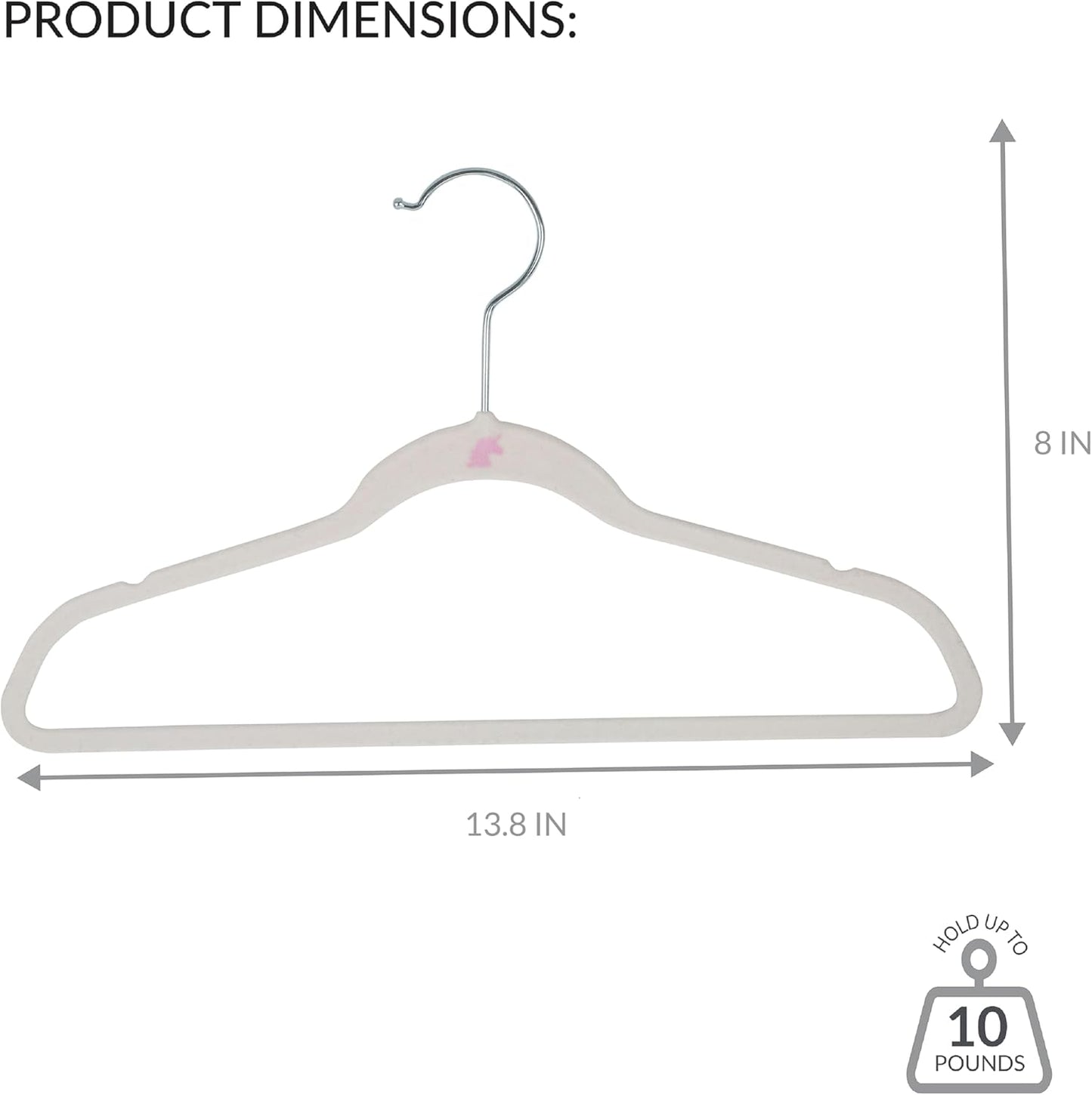 Simplify Velvet Hangers for Kids - 25 Pack | Slim Non-Slip Design | Space-Saving Closet Storage | White