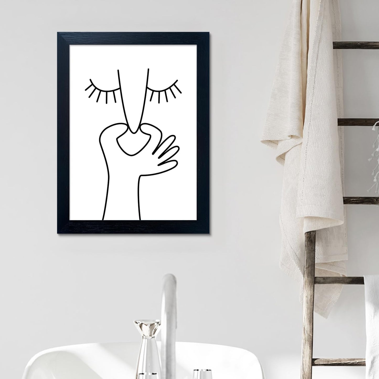 Regine Switzerland Funny Bathroom Wall Art - Black & White Framed Toilet Print Decor