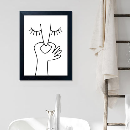 Regine Switzerland Funny Bathroom Wall Art - Black & White Framed Toilet Print Decor