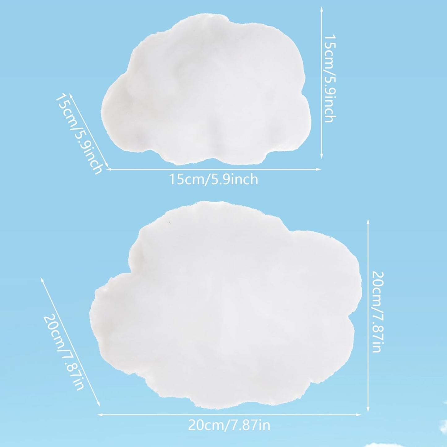 Tiggell 6 Pieces Artificial 3D Cloud Props - Imitation Hanging Ornaments for DIY Room Decor