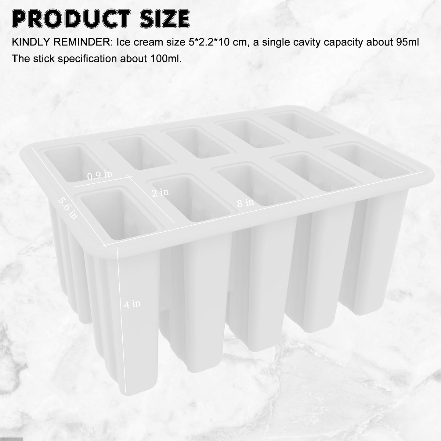 Homemade Popsicle Molds Shapes, Silicone Frozen Ice Popsicle Maker Non-BPA, with 50 Popsicle Sticks, 50 Popsicle Bags, 10 Reusable Popsicle Sticks, Funnel, Brush and Ice Pop Recipes(White)