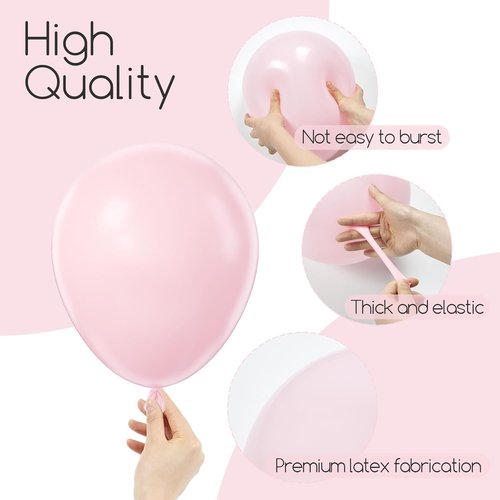 Awenztech Balloon Arch Kit - 120pcs Light Pink Latex Balloons in Various Sizes for Baby Showers & Parties