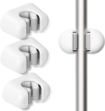 BezoX Broom Holder - 3 PCS Wall Mount Mop Organizer Gripper | Self-Adhesive Storage Solution for Home