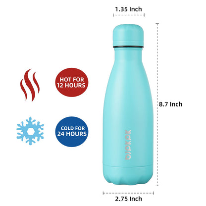 BJPKPK Insulated Water Bottle 12oz Stainless Steel Water Bottles For Travel Keep Cold And Hot,Turquoise