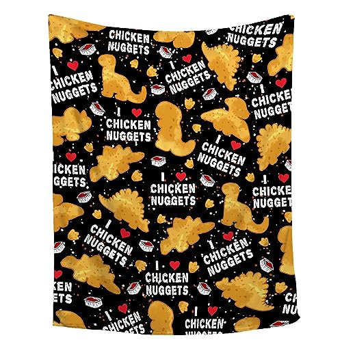 Chicken Nugget Blanket for Teens - Ultra Soft Dino Food Throw Blanket 60x50