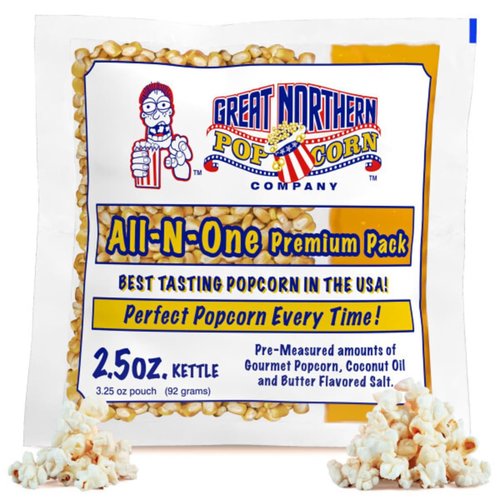 Great Northern Popcorn | 2.5oz Popcorn Machine Packets - All-in-One Movie Theater Style Kernels & Oil (24 Count)