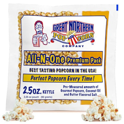 Great Northern Popcorn | 2.5oz Popcorn Machine Packets - All-in-One Movie Theater Style Kernels & Oil (24 Count)