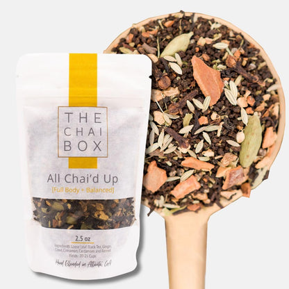 The Chai Box - Chai - Makes 25 Servings - Featured in Oprah's Favorite Things - Premium Tradtitonal Loose Leaf Black Tea w/Ginger, Clove, Cinnamon, Cardamom, & Fennel - Single-Origin Spices - 2.5oz