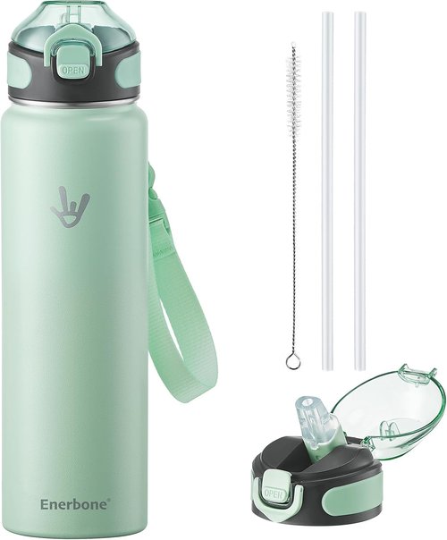 Enerbone 32 oz Insulated Water Bottle - Stainless Steel, Leakproof Design, Keeps Drinks Hot or Cold