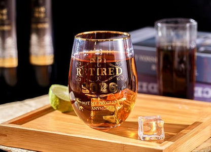 Great Retirement Gift for Women & Men 2026 !Coworker Leaving Gifts,Retirement Decorations, Farewell Goodbye Gifts For Coworkers - Stemless Wine glass