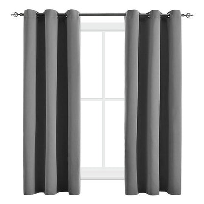 JSFLY Blackout Curtains for Bedroom Thermal Insulated Light Blocking Room Darkening Curtains Solid Grommet Window Drapes for Living Room, Set of 2 Curtain Panels 42 W x 63 L inch Long Dark Gray