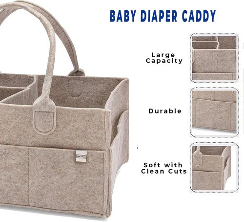 Diaper Caddy | Nursery Storage Bin & Car Organizer for Diapers & Baby Wipes - Stylish & Functional